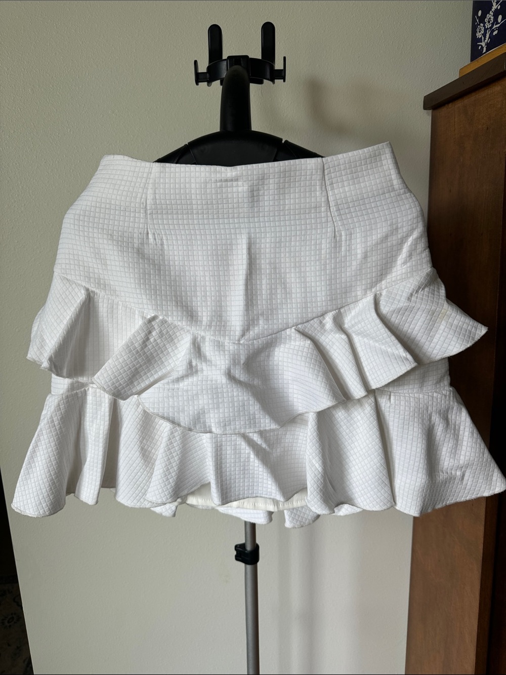 Finders Keepers White Tiered Ruffle Mini Skirt